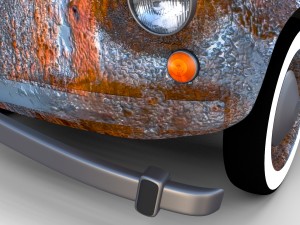 rusty fiat 500 nuova rev 3D Модель