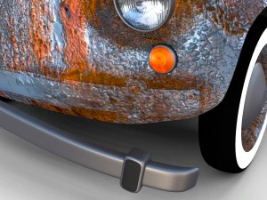 rusty fiat 500 nuova rev 3D Model