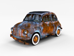 weathered fiat 500 nuova rev 3D Model