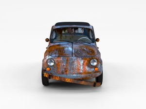 weathered fiat 500 nuova rev 3D 模型