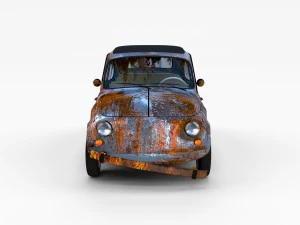 weathered fiat 500 nuova rev 3D Model