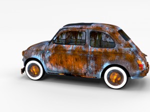 weathered fiat 500 nuova rev 3D 模型