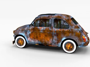 weathered fiat 500 nuova rev 3D Model