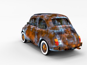 weathered fiat 500 nuova rev 3D 模型