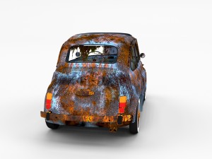 weathered fiat 500 nuova rev 3D 模型