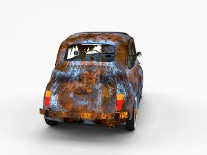 weathered fiat 500 nuova rev 3D Model