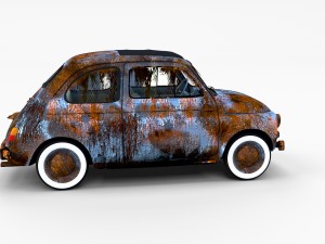 weathered fiat 500 nuova rev 3D 模型
