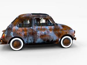 weathered fiat 500 nuova rev 3D Model