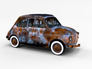 weathered fiat 500 nuova rev 3D 模型