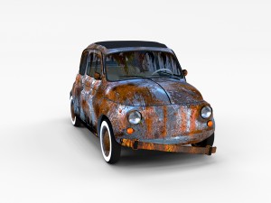 weathered fiat 500 nuova rev 3D 模型
