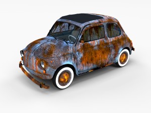 weathered fiat 500 nuova rev 3D 模型