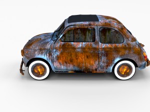 weathered fiat 500 nuova rev 3D 模型