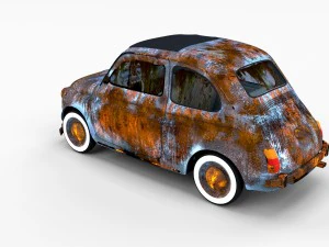weathered fiat 500 nuova rev 3D Model
