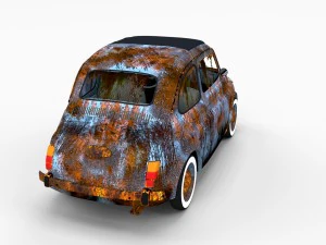 weathered fiat 500 nuova rev 3D Model
