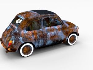 weathered fiat 500 nuova rev 3D 模型