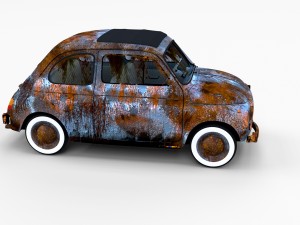 weathered fiat 500 nuova rev 3D 模型