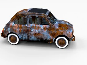 weathered fiat 500 nuova rev 3D Model