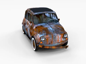 weathered fiat 500 nuova rev 3D Model