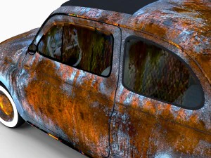 weathered fiat 500 nuova rev 3D Model