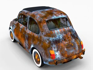 weathered fiat 500 nuova rev 3D Model
