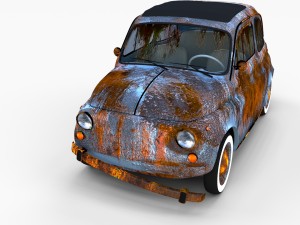 weathered fiat 500 nuova rev 3D 模型