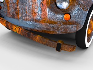 weathered fiat 500 nuova rev 3D 模型