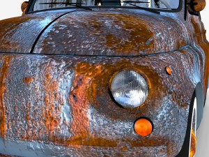 weathered fiat 500 nuova rev 3D 模型