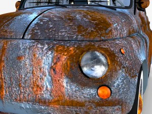 weathered fiat 500 nuova rev 3D Model