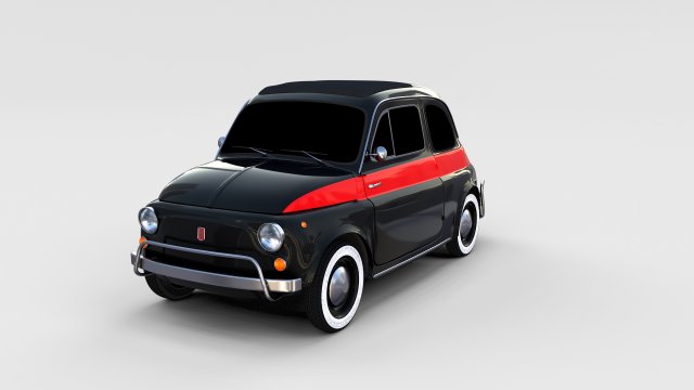 fiat nuova sport 500 1958 rev 3D Модель .c4d .max .obj .3ds .fbx .stl .blend 