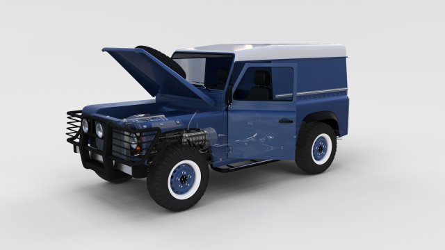 full land rover defender 90 hard top seethrough re Modèle 3D .c4d .max .obj .3ds .fbx .stl .blend 