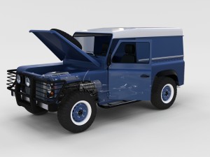 full land rover defender 90 hard top seethrough re 3D Model