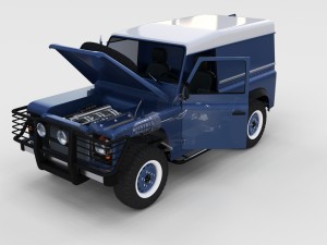 full land rover defender 90 hard top seethrough re Modèle 3D