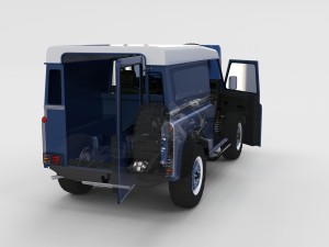full land rover defender 90 hard top seethrough re Modèle 3D