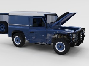 full land rover defender 90 hard top seethrough re Modèle 3D