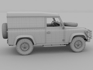 full land rover defender 90 hard top seethrough re Modèle 3D