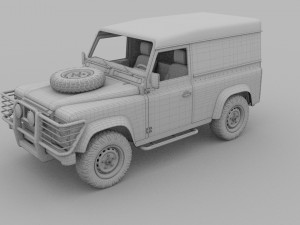 full land rover defender 90 hard top seethrough re Modèle 3D