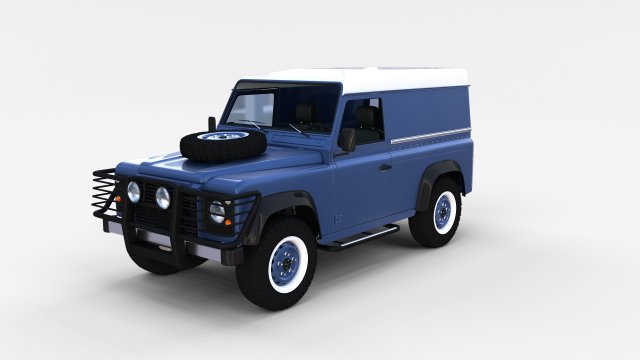 land rover defender 90 hard top w interior rev 3Dモデル .c4d .max .obj .3ds .fbx .stl .blend 