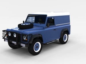 land rover defender 90 hard top w interior rev 3D Model