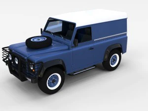 land rover defender 90 hard top w interior rev 3D Model