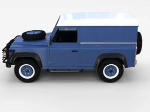 land rover defender 90 hard top w interior rev 3D Model