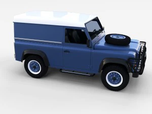 land rover defender 90 hard top w interior rev 3D Model
