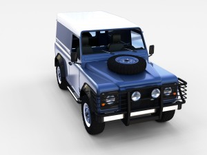 land rover defender 90 hard top w interior rev 3Dモデル