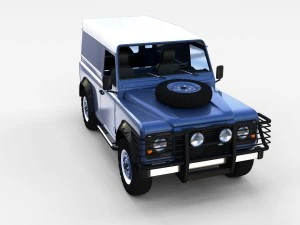 land rover defender 90 hard top w interior rev 3D Model
