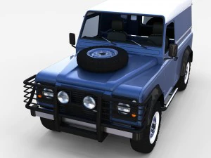land rover defender 90 hard top w interior rev 3D Model