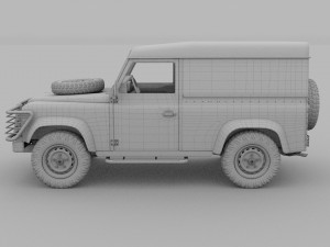 land rover defender 90 hard top w interior rev 3Dモデル