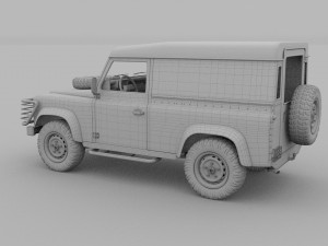 land rover defender 90 hard top w interior rev 3Dモデル
