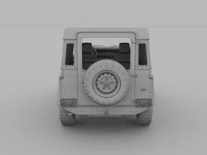 land rover defender 90 hard top w interior rev 3D Model