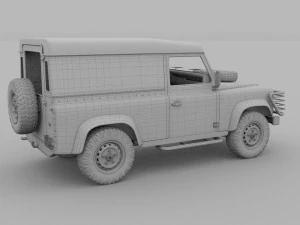 land rover defender 90 hard top w interior rev 3D Model