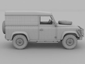 land rover defender 90 hard top w interior rev 3D Model