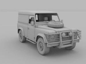 land rover defender 90 hard top w interior rev 3D Model